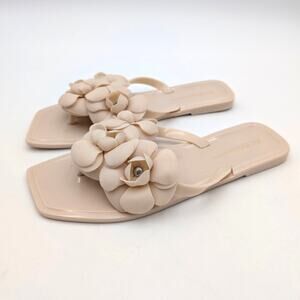 BCBGeneration Lulu Flip Flop Slide Sandals Open Toe Women's Stone Sz US7M EU37.5